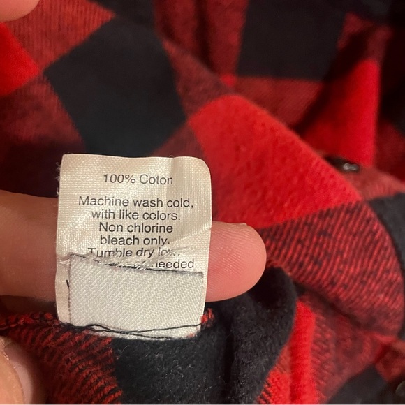 MADEWELL Ex Boyfriend Buffalo Check Flannel Button Down - Red Black Size Small - Picture 8 of 10